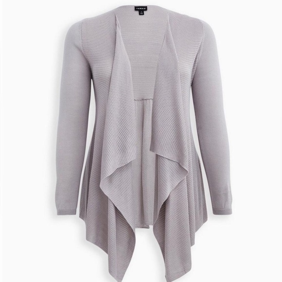 Torrid Cardigan Grey Drape Front Sweater NWT Size 4 (26) - Picture 1 of 4